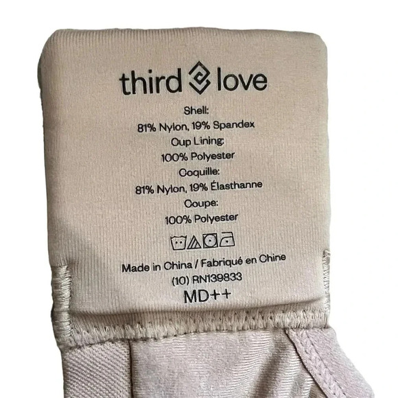 ThirdLove Women's Wireless Lightly Lined T-Shirt Bra Beige Size MD++ - Picture 5 of 8